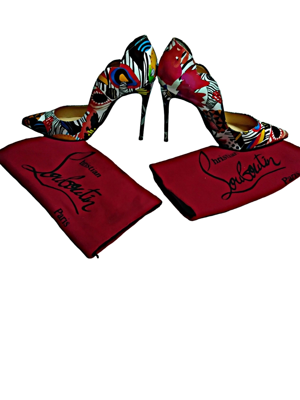 Christian Louboutin Multicolor Patterned Pointed Stiletto Pumps